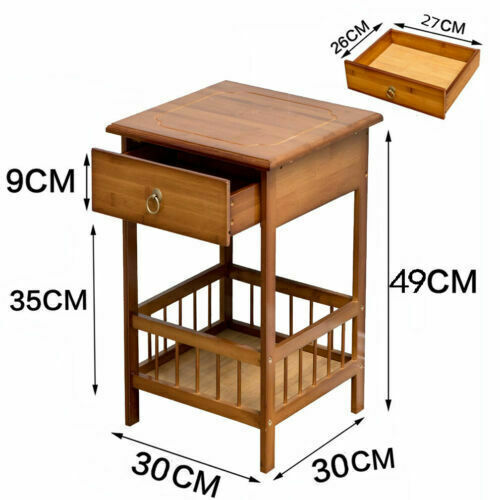 2 Tier Classic Bedside Table Drawer