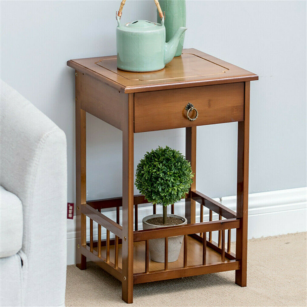 2 Tier Classic Bedside Table Drawer