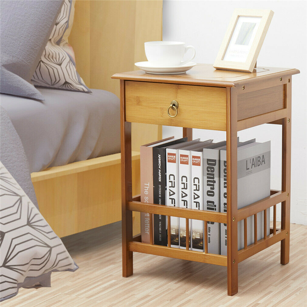 2 Tier Classic Bedside Table Drawer