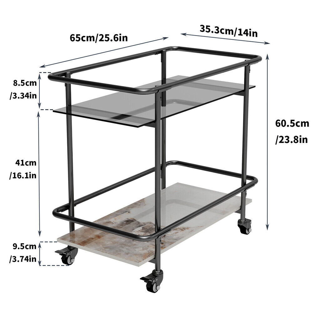 Heavy Duty Rolling Bar Cart Kitchen Cart