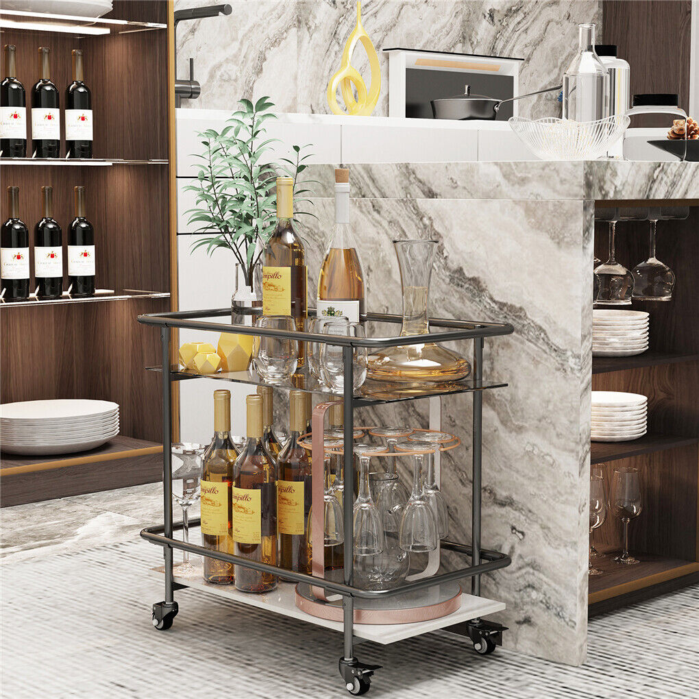 Heavy Duty Rolling Bar Cart Kitchen Cart