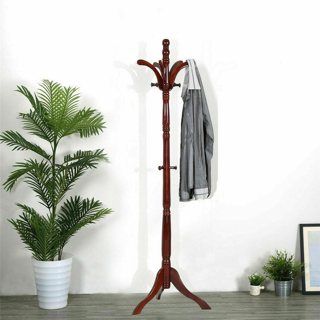 Wooden Coat, Hat, Bag Rack Stand