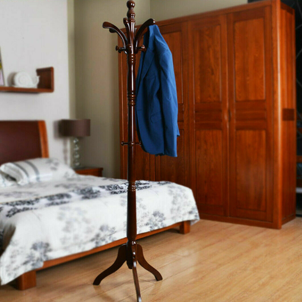 Wooden Coat, Hat, Bag Rack Stand