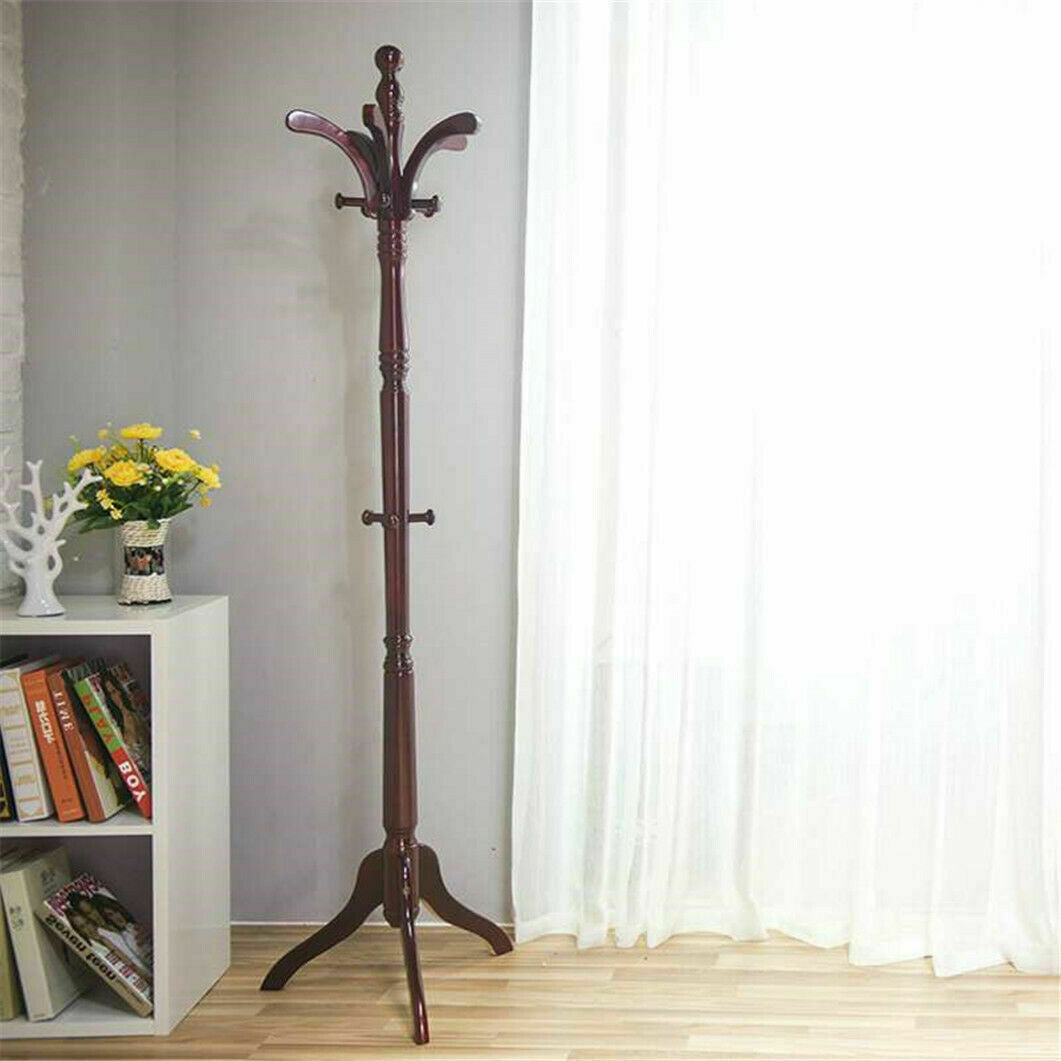 Wooden Coat, Hat, Bag Rack Stand