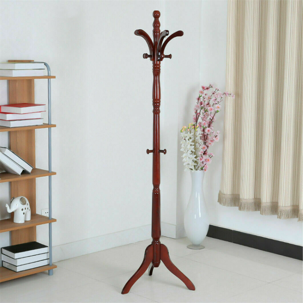 Wooden Coat, Hat, Bag Rack Stand