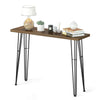 Super Thick Wood Console Table with 4 Stylish Metal Legs